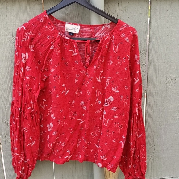 red boho shirt